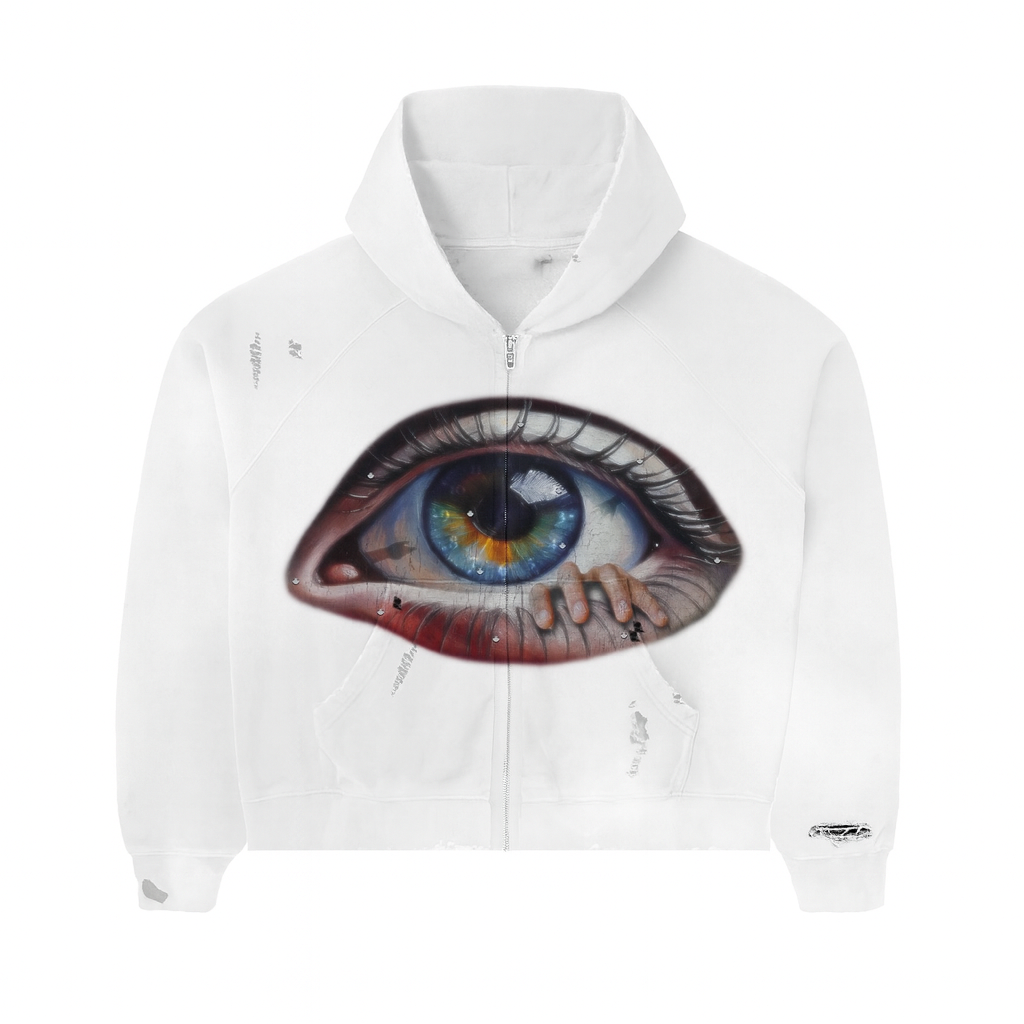 Icy White Gaze Hoodie